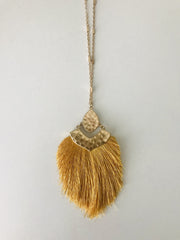 Tassel Pendant Necklace | Mustard