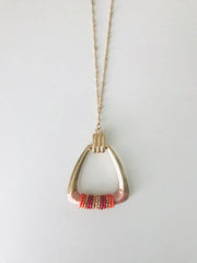 Wrapped Beaded Necklace | Pink