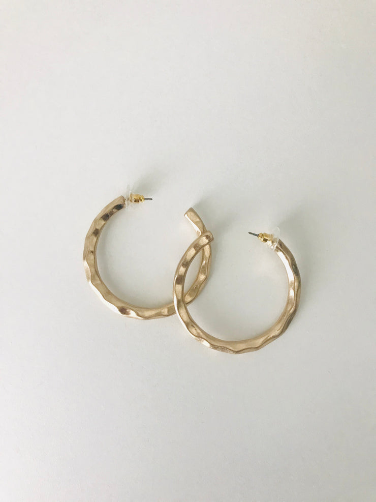 Textured Hoop Earrings | Gold