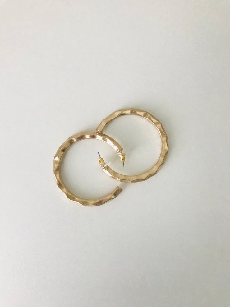 Textured Hoop Earrings | Gold