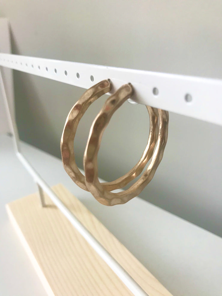 Textured Hoop Earrings | Gold