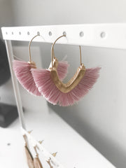 Mini Hammered Fringe Earrings | Lavender