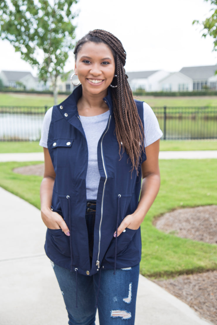 Seasonless Utilitarian Vest | Navy Blue