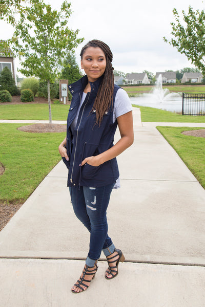 Seasonless Utilitarian Vest | Navy Blue