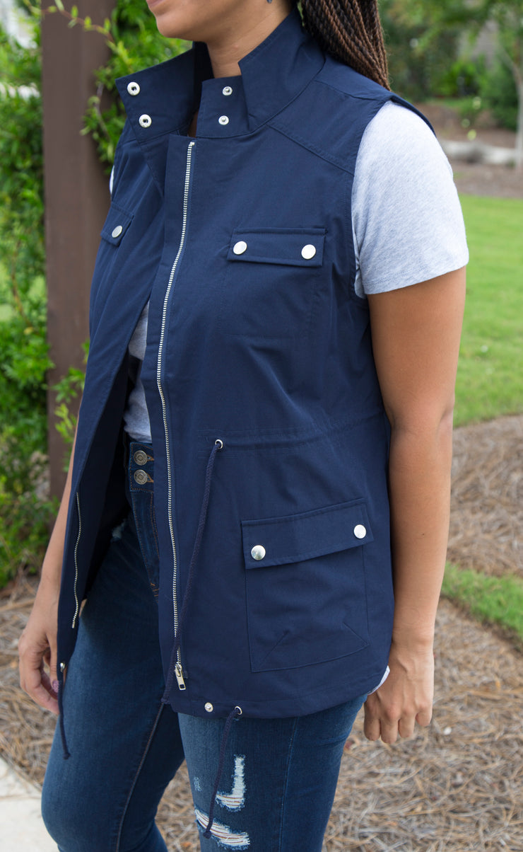 Seasonless Utilitarian Vest | Navy Blue