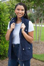 Seasonless Utilitarian Vest | Navy Blue