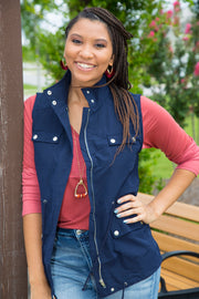 Seasonless Utilitarian Vest | Navy Blue