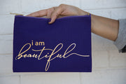 makeup bag | "i am beautiful"