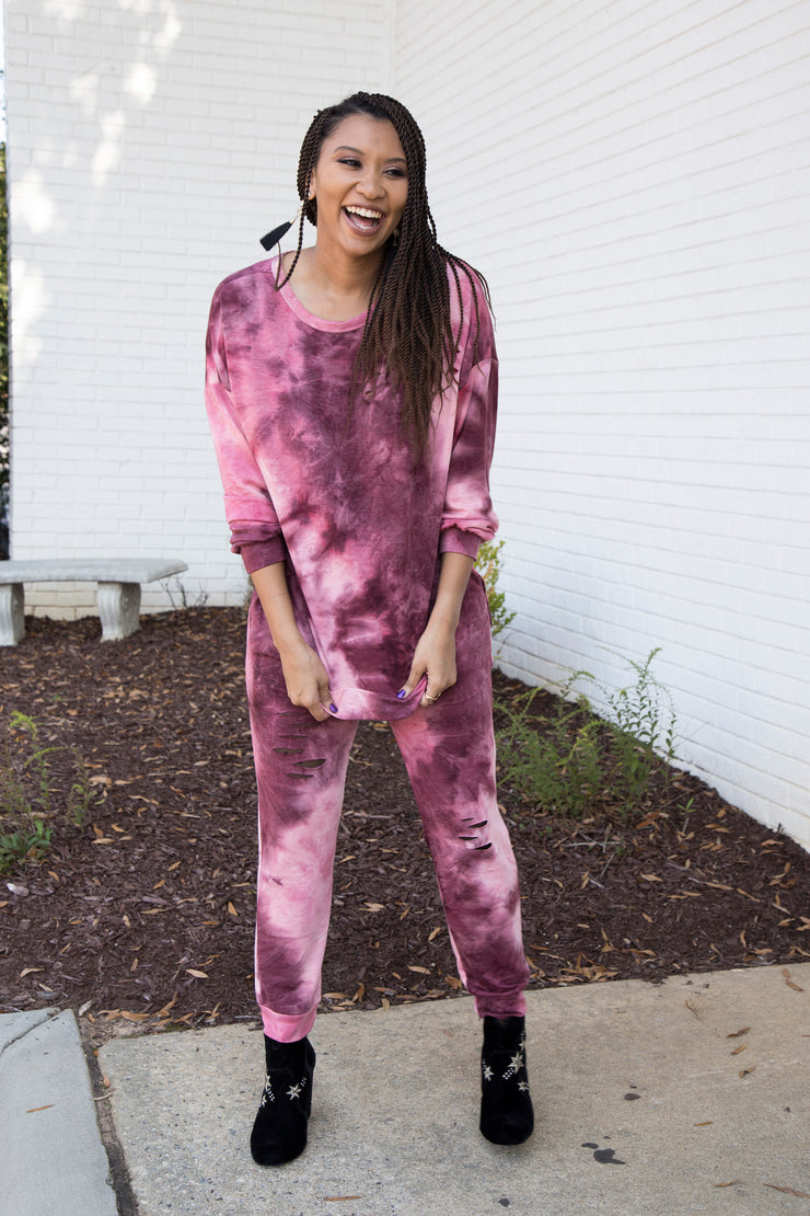 Tie-Dye Lounge Pants | Mauve