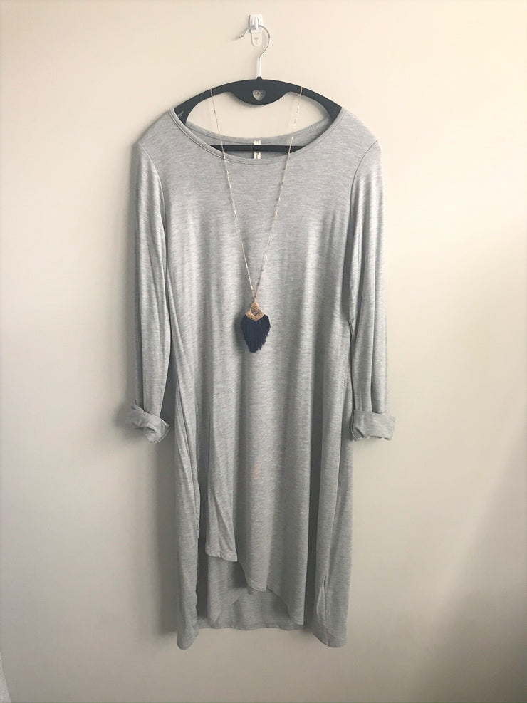 Tulip Hem Dress | Grey